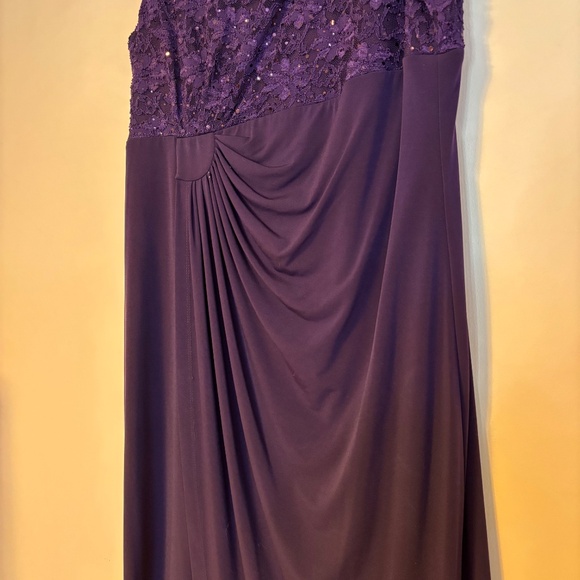 Dressbarn Collection Formal Wear Bodice Wrap Maxi Dress Purple Womens Size 18 - Picture 3 of 3